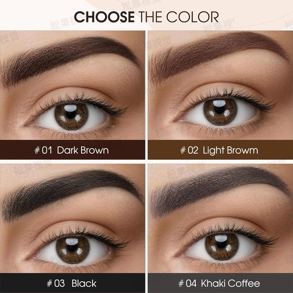 2 Pack Eyebrow Pencil, Waterproof Eyebrow Makeup with Dual Ends, Professional Brow Enhancing Kit with Eyebrow Brush (Dark Brown #1)