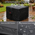 Sheechung Gas Fire Pit Cover Square-Premium Patio Outdoor Cover Heavy Duty Fabric with PVC Coating,100% Waterproof,Anti-Crack,Fits for