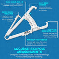 Body Fat Caliper and Measuring Tape for Body - Skinfold Calipers and Body Fat Tape Measure Tool for Accurately Measuring BMI Skin Fold Fitness and