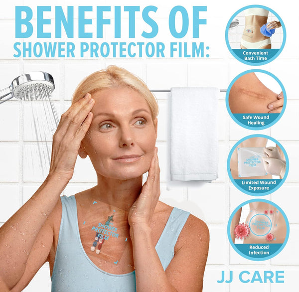 Shower Protector [Pack of 7], 9x9 Dialysis Catheter Shower Shileds Wound Cover, PICC Line Water Barrier, Colostomy Waterproof Bandage Protector, 1