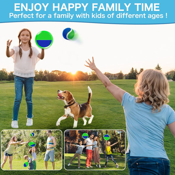 Ball Catch Game, Kids Toss Game for Ages 3 4 5 6 7 8-12 Year Old Boy Girl, Catching Balls Set with 2 Ball Paddles for Outdoor Yard Game, Pool or