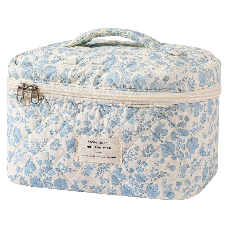 Large Makeup Bag, Cute Cosmetic Bag for Women Girls, Floral Coquette Aesthetic Toiletry Bag, Travel Make up Organizer Bag (BDLH)