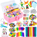 VLUSSO Arts and Crafts Supplies for Kids DIY Craft Kits Art Supplies Materials Kids Crafts Set with Pipe Cleaners Craft Box Preschool Homeschool