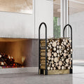 Fire Beauty Firewood Log Rack Adjustable Bracket Kit, Fireplace Wood Storage Holder,Black Powder,Coated Steel, Outdoor and Indoor(Adjustable)