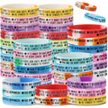 36 Pcs Mental Health Awareness Month Wristbands Bulk Motivational Rubber Bracelets Positive Silicone Bracelets Mental Health Gifts for Office