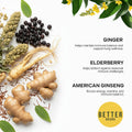 Betterbrand Mullein Tea Bags for Lung Detox - Respiratory Support with Thyme, Elderberry, Ginseng, Ginger, Caffeine Free Herbal Blend - 15 Tea