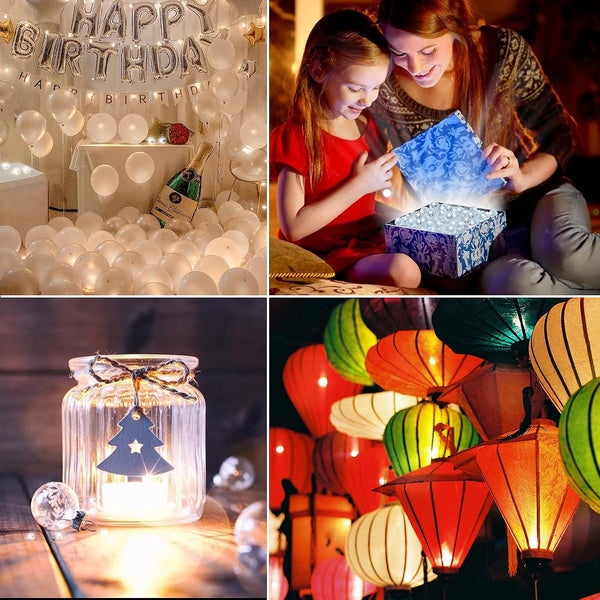 Aogist 50pcs White Balloon Lights,Long Standby Time Waterproof Mini Light,Battery Powered,Round LED Ball Lamp for Latex Balloon Paper Lantern