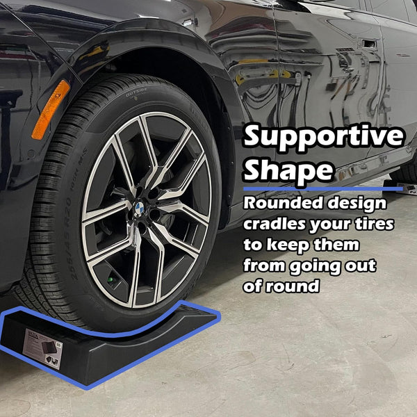 Maxsa 37353 Park Right Tire Saver Ramps for Flat Spot Flat Tire Prevention and Vehicle Storage for Vehicles up to 10 Tons, Black, Set of 4