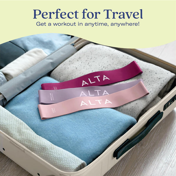 ALTA Mini Loop Bands for Exercise - Premium Durable Latex - Small Resistance Bands for Women, Booty Bands for Working Out, Leg Stretch Loops for
