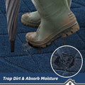 BEQHAUSE Dirt Trapper Door Mat 20" x 32", Doormat Non-Slip, Navy Blue | Entryway Rugs Washable, Dog Door Mat Stain Resistant and Absorbent Welcome