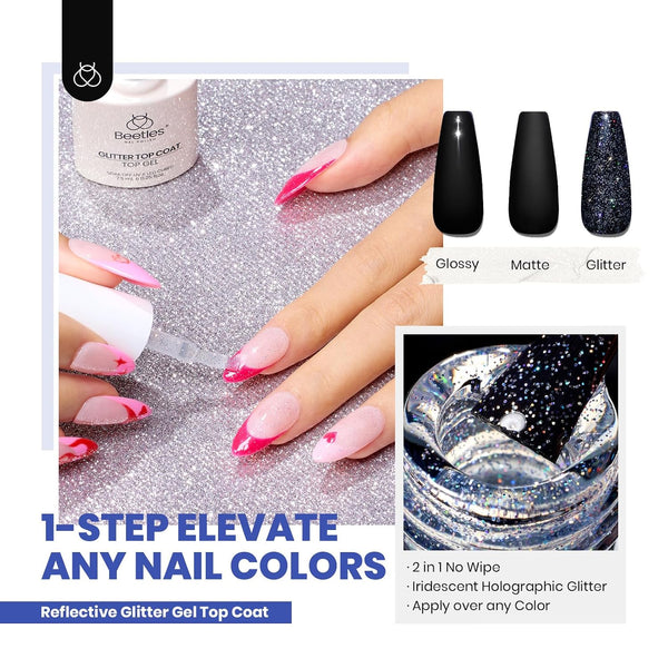 Beetles 44pcs Gel Nail Polish Set, Colorful Muse Collection, 36 Fall Colors | With Base Gloosy Matte Glitter Top Coat, Pink Nude Red Yellow Green