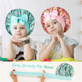 2 PCS Kids Bonnets for Girls, Silk Bonnet for Kids, Satin Bonnet for Sleeping, Baby Toddler Tie Bonnet Sleep Cap Set C