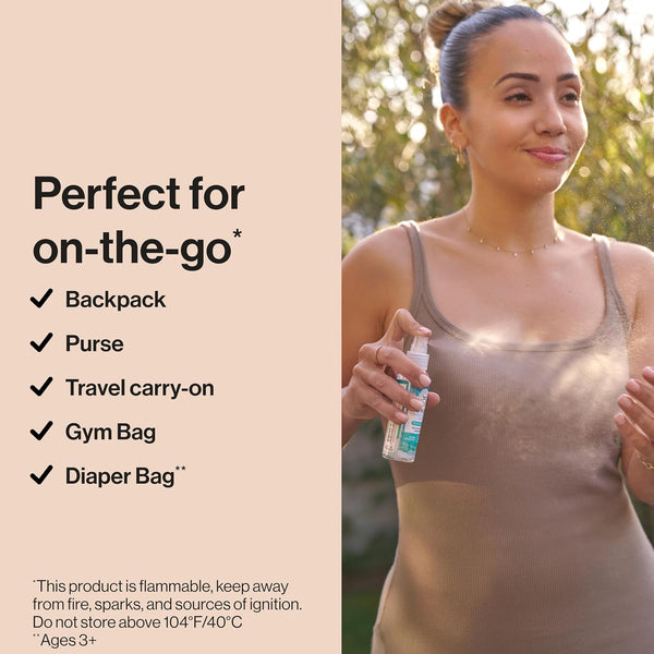 The Honest Company Plant-Based Hand Sanitizer Spray | Kills 99.9% of Germs | Hypoallergenic, Quick-Drying + Moisturizing | Fragrance Free, 2 Fl Oz