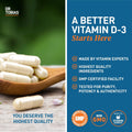 Dr. Tobias Vitamin D3 5000 IU, Essential for Healthy Bones, Teeth, and Immune System, Extra Strength Vitamin D Supplement, Non-GMO, 90 Capsules,