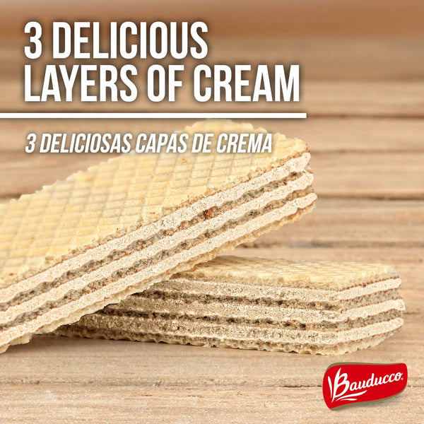 Bauducco Vanilla Wafers - Crispy Wafer Cookies With 3 Delicious, Indulgent, Decadent Layers of Vanilla Flavored Cream - Delicious Sweet Snack or