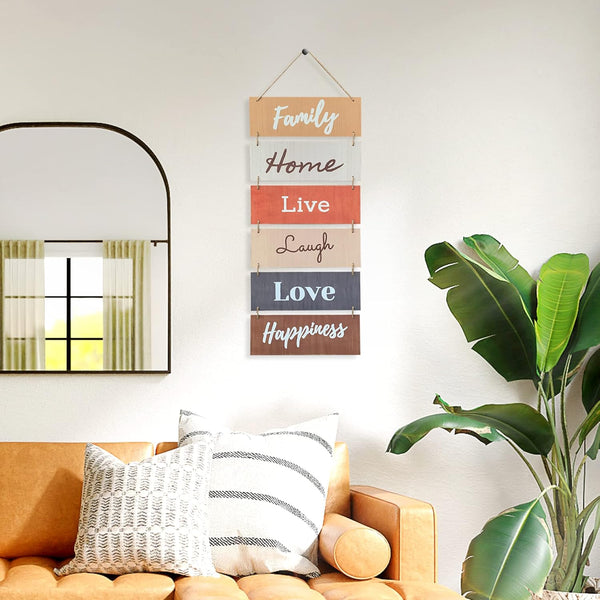 Hanging Wall DÃÂ©cor Sign - Welcome Vertical Wall Art Decorations, Rustic Home Accessories for Living Room, Bedroom, Family, Dining, and Kitchen,