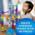 National Geographic Motorized Marble Run 150-Piece Building Set for Kids | Motorized Elevator, 30 Marbles, Storage Bag, Perpetual Motion Machine,