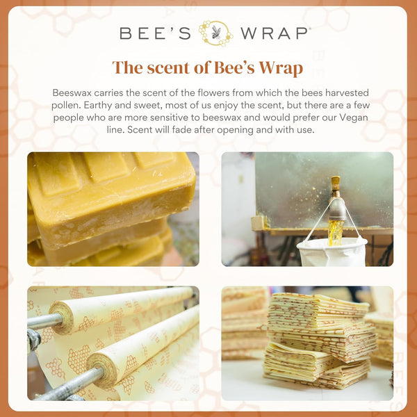 Bee'S Wrap Beeswax Wraps for Food - Honeycomb Cut to Size Wax Paper Roll - Made in USA Reusable Waxed Paper & Bowl Covers - Organic & Eco-Friendly