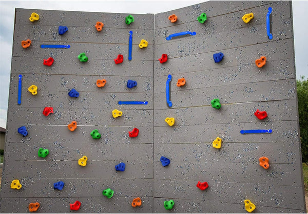 Rainbow Craft DIY Monkey Rock Climbing Holds for Kids - Wall Climbing Rocks of 20pc Rock Wall Holds, 2pc Handles & 1pc 8ft Knotted Climbing Rope -