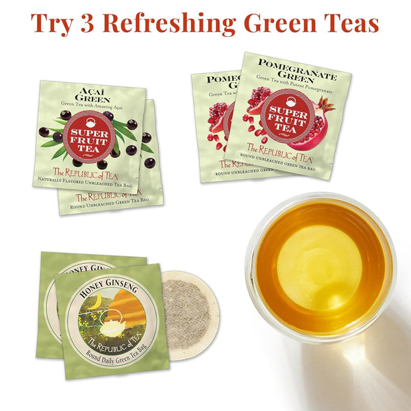 The Republic of Tea â Premium Assortment of Teas & Herbs, 40 Individually Wrapped Tea Bags