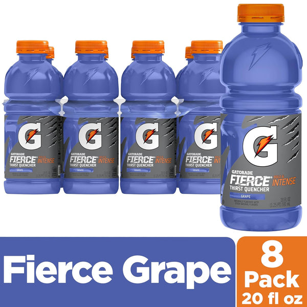 Gatorade Thirst Quencher, Fierce Grape, 20 Fl Oz (Pack of 8) Grape 20 Fl Oz (Pack of 8)