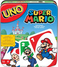 Mattel Games UNO Super Mario Card Game in Storage & Travel Tin, Video Game-Themed Deck for Kids, Adults & Family Nights with Special Rule
