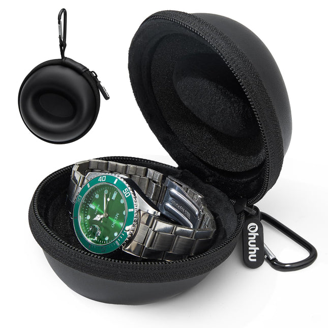 Ohuhu Watch Travel Case for Men Portable Single Watch Box and Storage Organizer 
