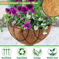 LCHUANG Coco Liners for Planters - 6 Pack 8 Inch Round Hanging Basket Liners, 100% Natural Coconut Fiber Replacement Liners for Hanging Baskets