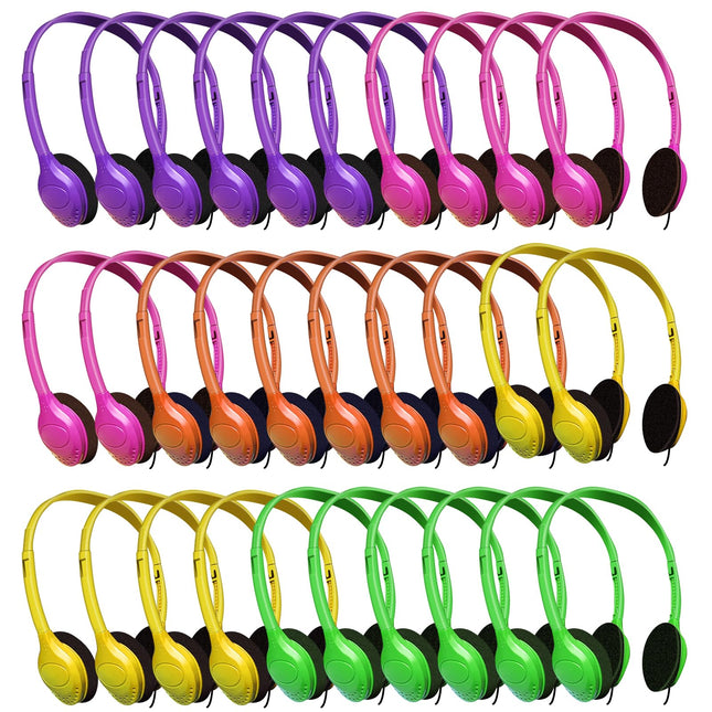Bulk Headphones for Kids 10 Pack Multi Color for School Classroom Students Teen Boys Girls and Adult