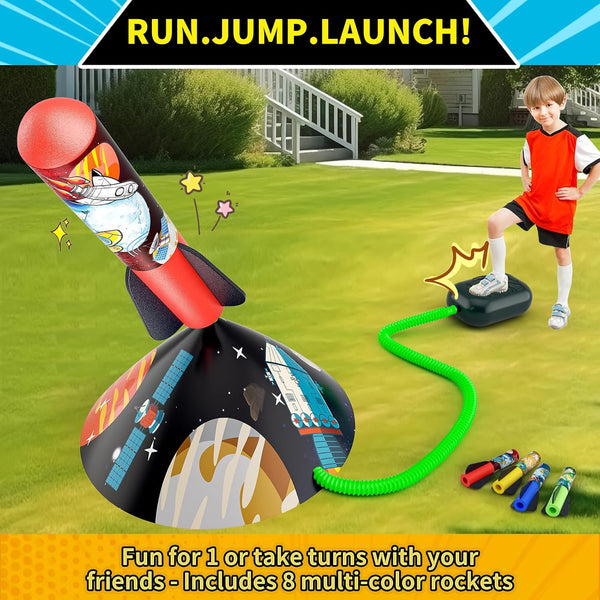 Toy Rocket Launcher for Kids - Outdoor Toys for Kids Ages 4-8, 8 Rockets 8P
