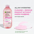 Garnier Micellar Water with Rose Water and Glycerin, Hydrating Facial Cleanser & Makeup Remover, For All Skin Types, Vegan, Cruelty Free, 13.5 Fl