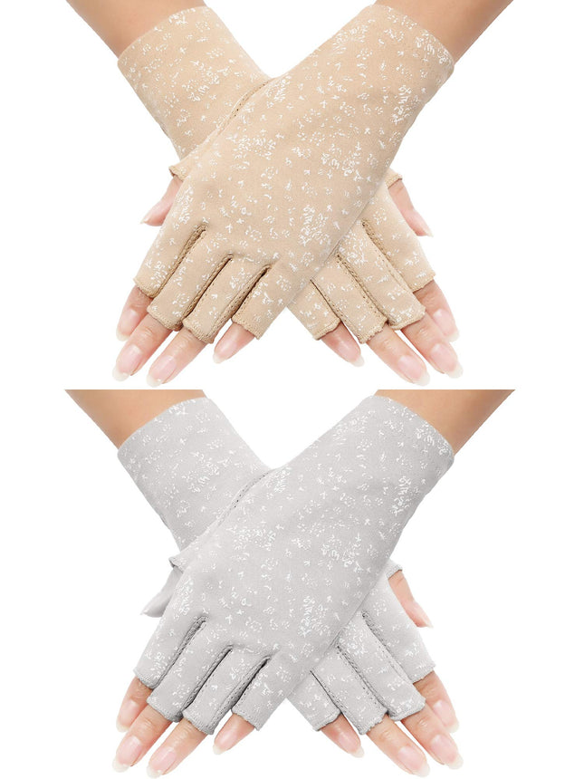 Maxdot Women Sunblock Fingerless Gloves UV Protection Driving Gloves Summer Mitt