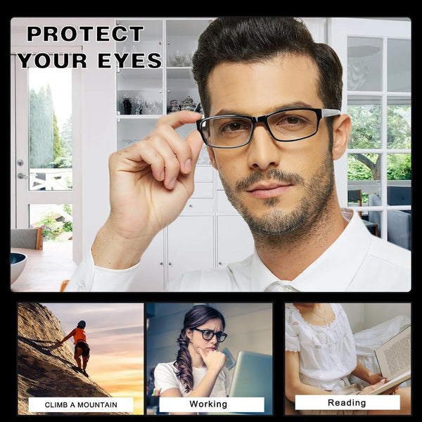 JOSCHOO Computer Reading Glasses for Women and Men 6 Pack Blue Light Blocking Spring Hinge Readers Mix Color 1.75 x