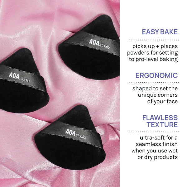 AOA Studio Velvet Puffs Makeup Puff Set of 6 Loose Powder Body Powder, Velour Makeup Blender Sponge Foundation Blending Sponges Set Beauty Makeup