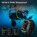 KOSPET Tank X2 Ultra GPS Smart Watch, 3D Curved Glass, Stainless Steel Unibody, 6 Satellite Positioning, Compass, 50M Waterproof, Answer/Make