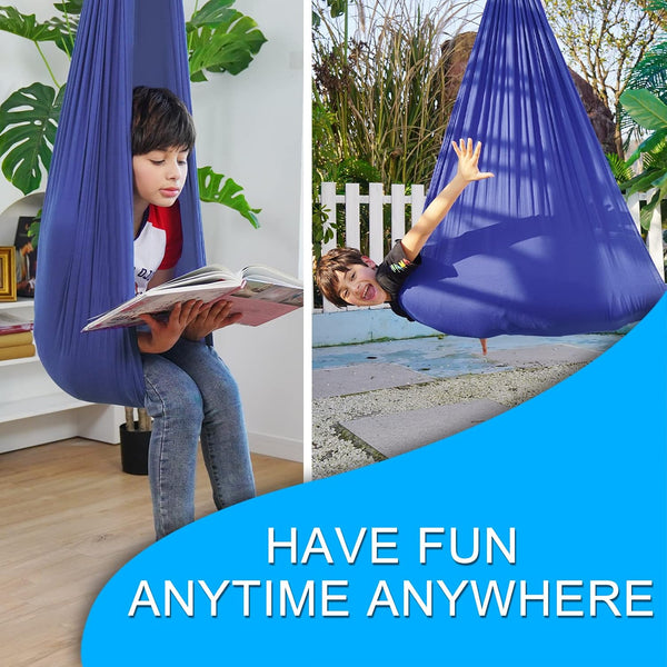 Indoor Therapy Sensory Swing for Kids, Special Needs Joy Cuddle Ceiling Snuggle Swings, Outdoor Room Adjustable Fabric Hammock for Children Child