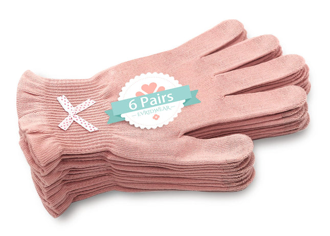 Evridwear Beauty Cotton Gloves with Touchscreen Fingers for SPA, Eczema, Dry Han