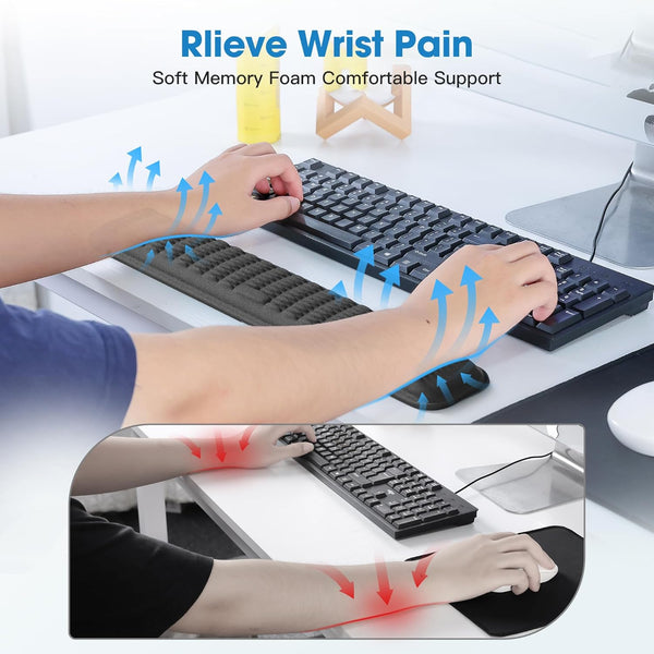 MEKASS Keyboard Wrist Rest, Soft Memory Foam Wrist Support for Keyboard, Keyboard Hand Rest Pad for Wrist Pain Relief, Keyboard Wrist Guard for