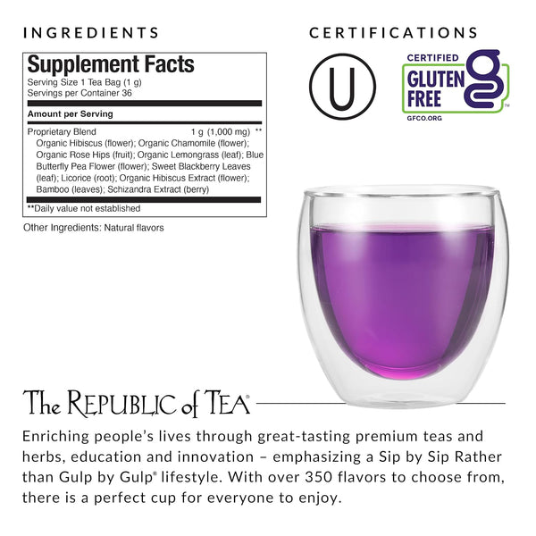 The Republic of Tea Beautifying Botanicals Beauty Sleep Herbal Tea, 36 Ct 36 Count (Pack of 1)