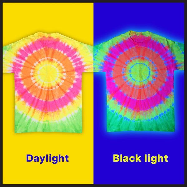 Tulip Electric Neons Tie-Dye Kit, Party Activity, Black Light Reactive Fabric Dye, Pre-mixed Green, Yellow, Orange, Pink, Easy Application &