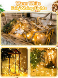4 Pack 100 LED Fairy Lights Battery Operated with Remote, 33FT Waterproof Twinkle Lights with Timer & 8 Modes, Fairy String Light Outdoor Indoor