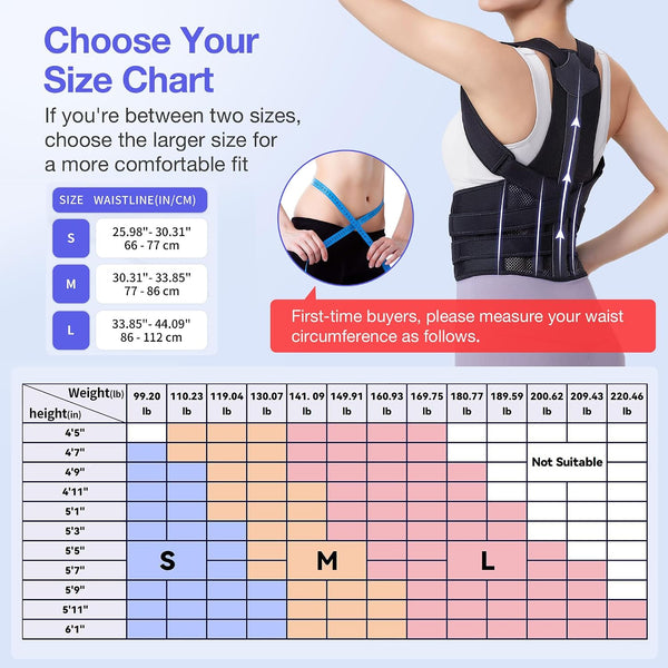Posture Corrector for Women and Men, Full Back Brace Support, FSA&HSA Eligible, Adjustable Shoulder Straightener for Improving Back Posture,