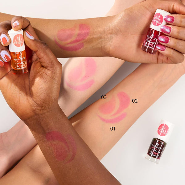 essence What a Tint! Lip & Cheek Stain (01 | Kiss from a Rose) | 2-in-1 Long-Lasting, Buildable, Non-Sticky, Transfer-Proof, Liquid Blush; Vegan &
