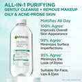 Garnier Micellar Water with Salicylic Acid, All-In-1 Mattifying Facial Cleanser and Makeup Remover for Oily and Acne Prone Skin, 13.5 Fl Oz