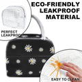 Sonuimy Insulated Lunch Bag Women, Reusable Cute Tote Lunch Box Black/White Black with White Daisy