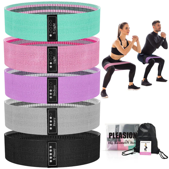 Fabric Resistance Bands for Working Out, 5 Levels Booty Bands for Women Men, Clo