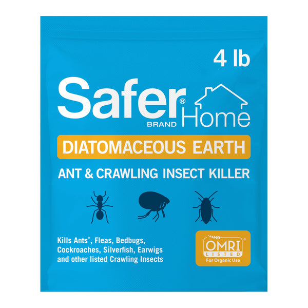 Safer Home Diatomaceous Earth 4 lb Organic OMRI DE - Cockroach Killer Indoor Home, Bed Bug Killer, Kills Fleas, Ants, Silverfish, Earwigs &