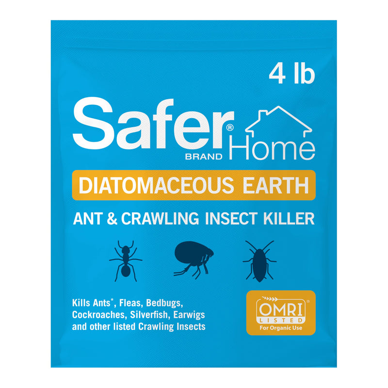 Safer Home Diatomaceous Earth 4 lb Organic OMRI DE - Cockroach Killer Indoor Home, Bed Bug Killer, Kills Fleas, Ants, Silverfish, Earwigs &