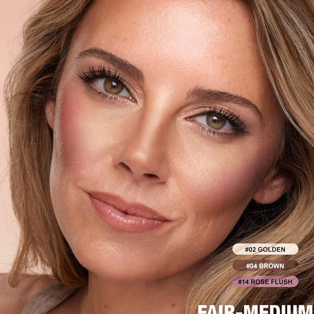 FOCALLURE 3 Pcs Cream Contour Sticks,Shades with Highlighter & Bronzer & Blush,Non-greasy Long-wear Face Contouring Pen,