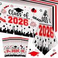 Graduation Decorations Class of 2026 Tablecloth - 3 Pcs Plastic Congrats Grad Table Cloth, Graduation Table Cover for Graduations Party
